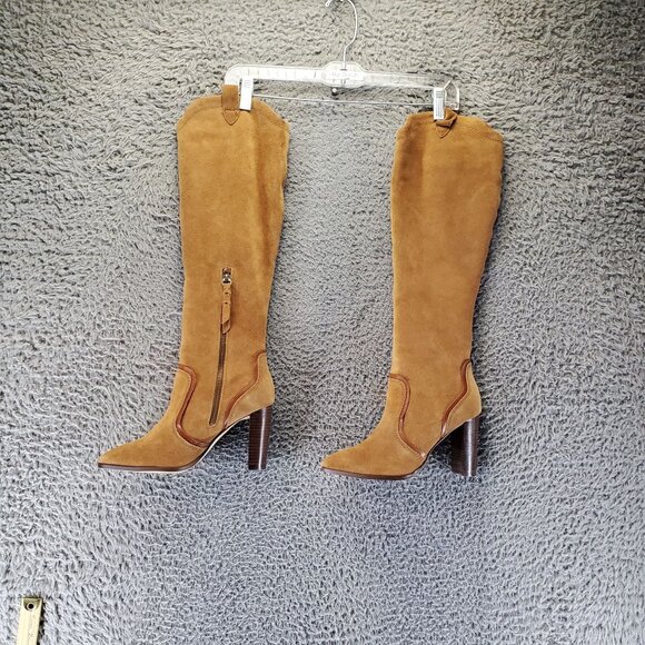 Splendid Shoes Womens Size 8 Brown Suede Caren Block Heeled Knee Boots - Picture 1 of 9